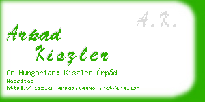 arpad kiszler business card