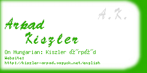 arpad kiszler business card